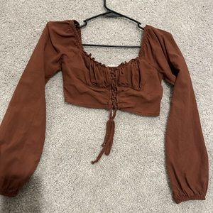 Pacsun (La hearts) brown long sleeve